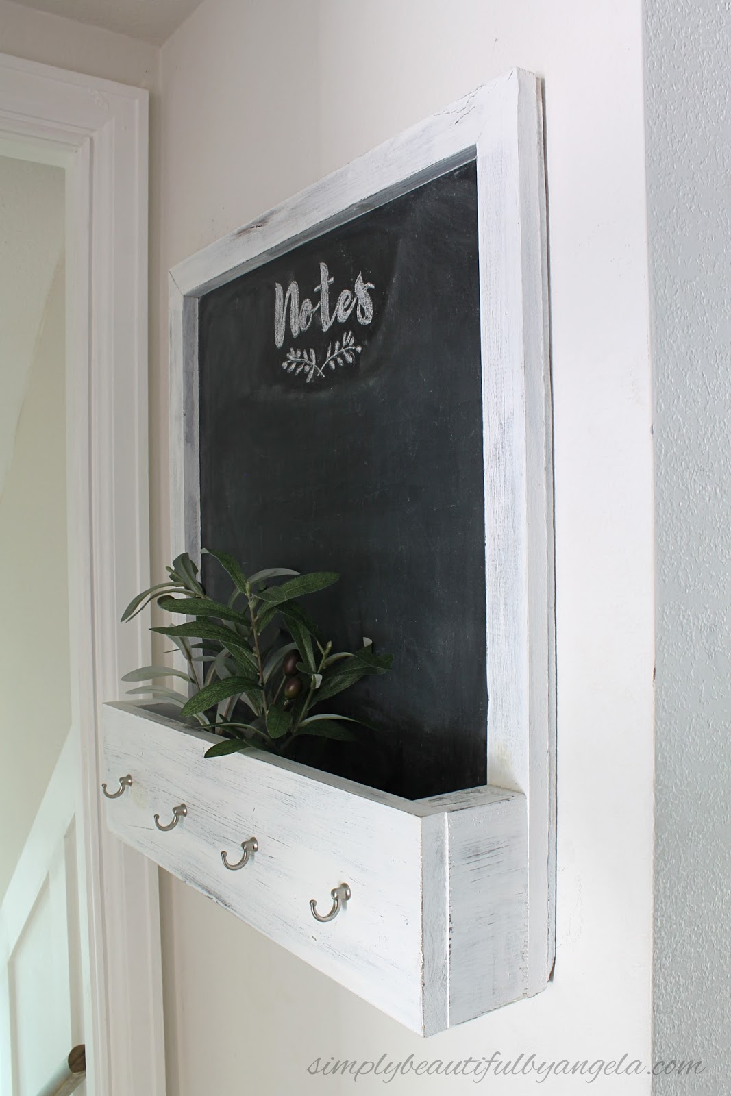 DIY Chalkboard with Mail & Keys Holder Simply Beautiful By Angela