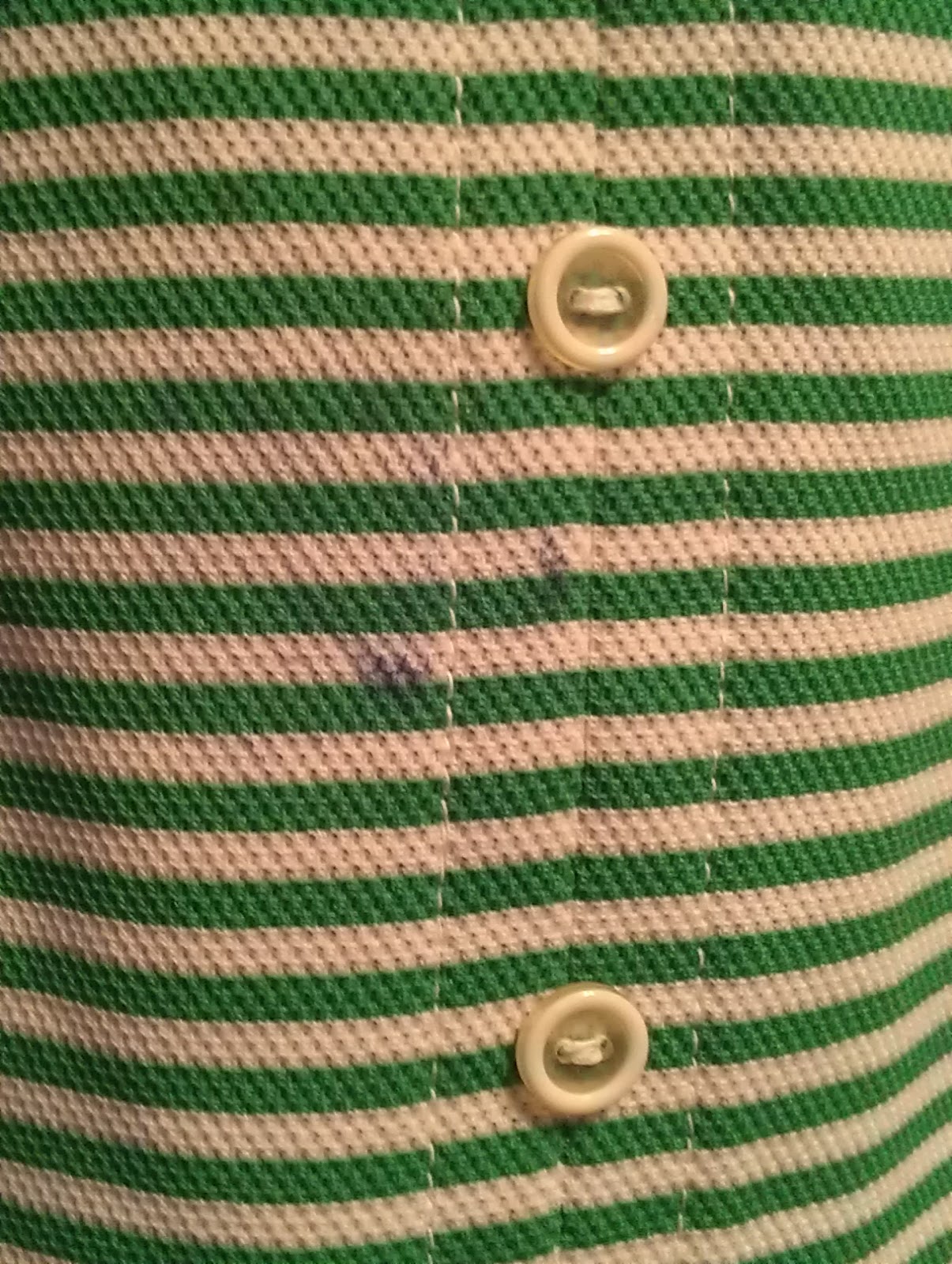 Kick Bright Zine Shop: Vintage Green White Striped Buttons Polyester ...