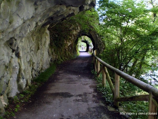 Túneles labrados en la roca, Senda del Oso, Proaza, Asturias