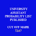 SHORT LIST OF UNIVERSITY ASSISTANT (042/2016 ) 2016