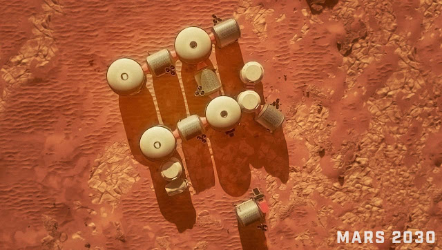 Mars 2030 VR image - base from sky