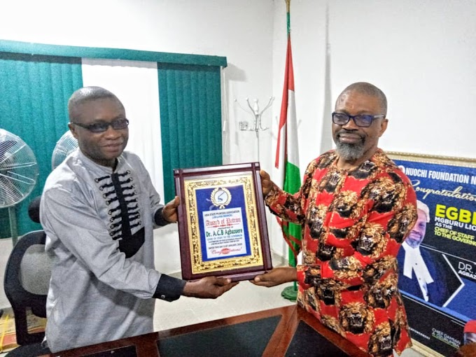 Agbazuere Installed As Abia Printers Patron, Receives "Most Friendly Chief of Staff" Award