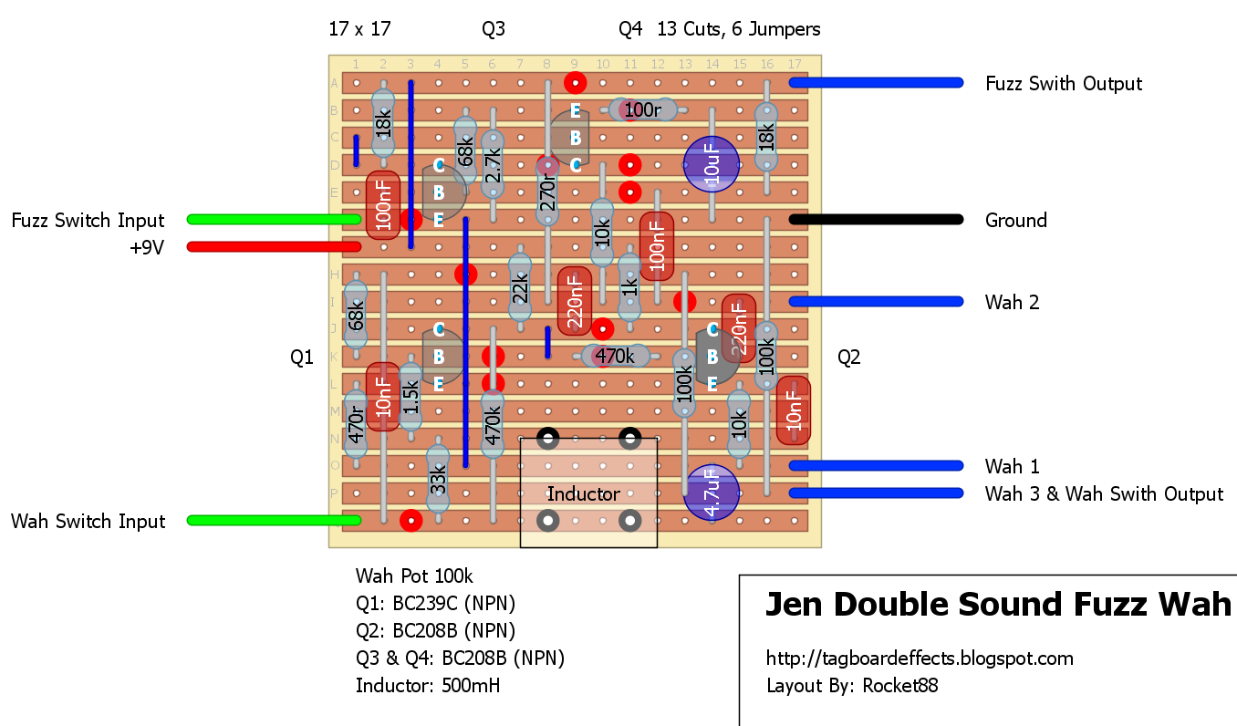 Guitar FX Layouts Jen Double Sound Fuzz Wah
