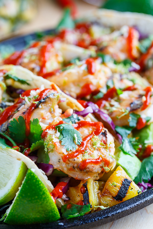 Grilled Coconut and Pineapple Sweet Chili Shrimp Tacos Grilled Coconut and Pineapple Sweet Chili Shrimp Tacos