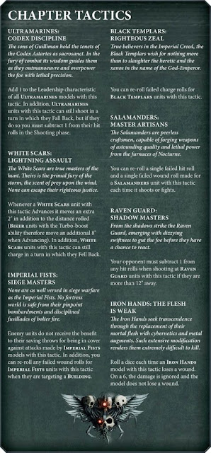 Blimey, that's one big reveal! 8th edition space marine chapter tactics black templars salamanders ultramarines white scars imperial fists iron hands raven guard
