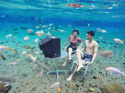 nonton tv underwater