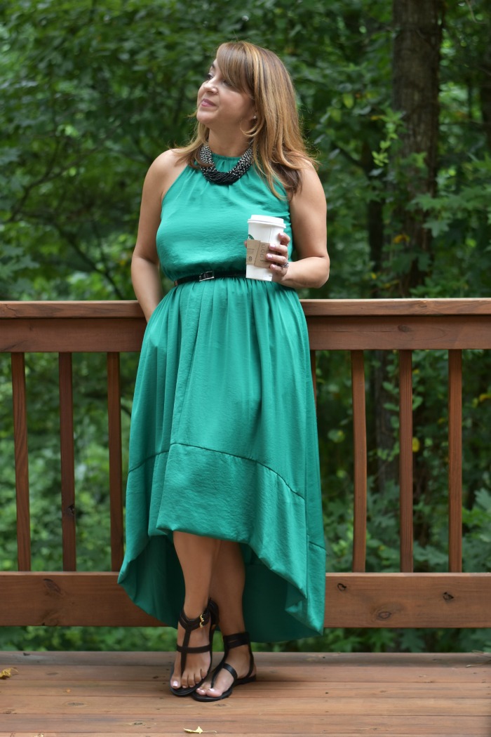 Glamvolution The High Low Of An Emerald Sea The High Low Of An Emerald Sea Dress Banana Republic