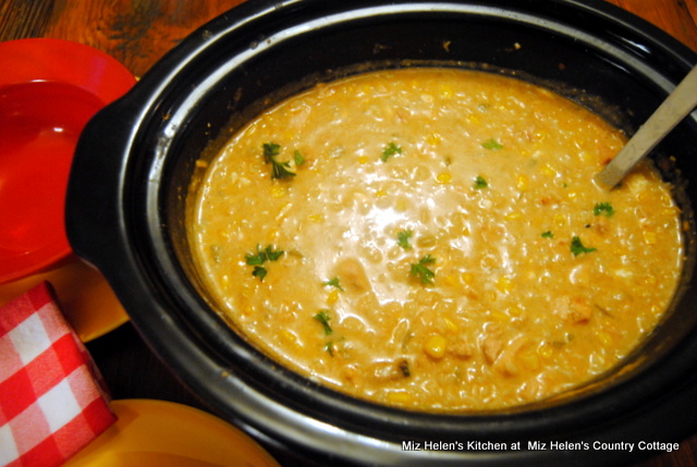 Slow Cooker Green Chili, Chicken and Rice Soup at Miz Helen's Country Cottage