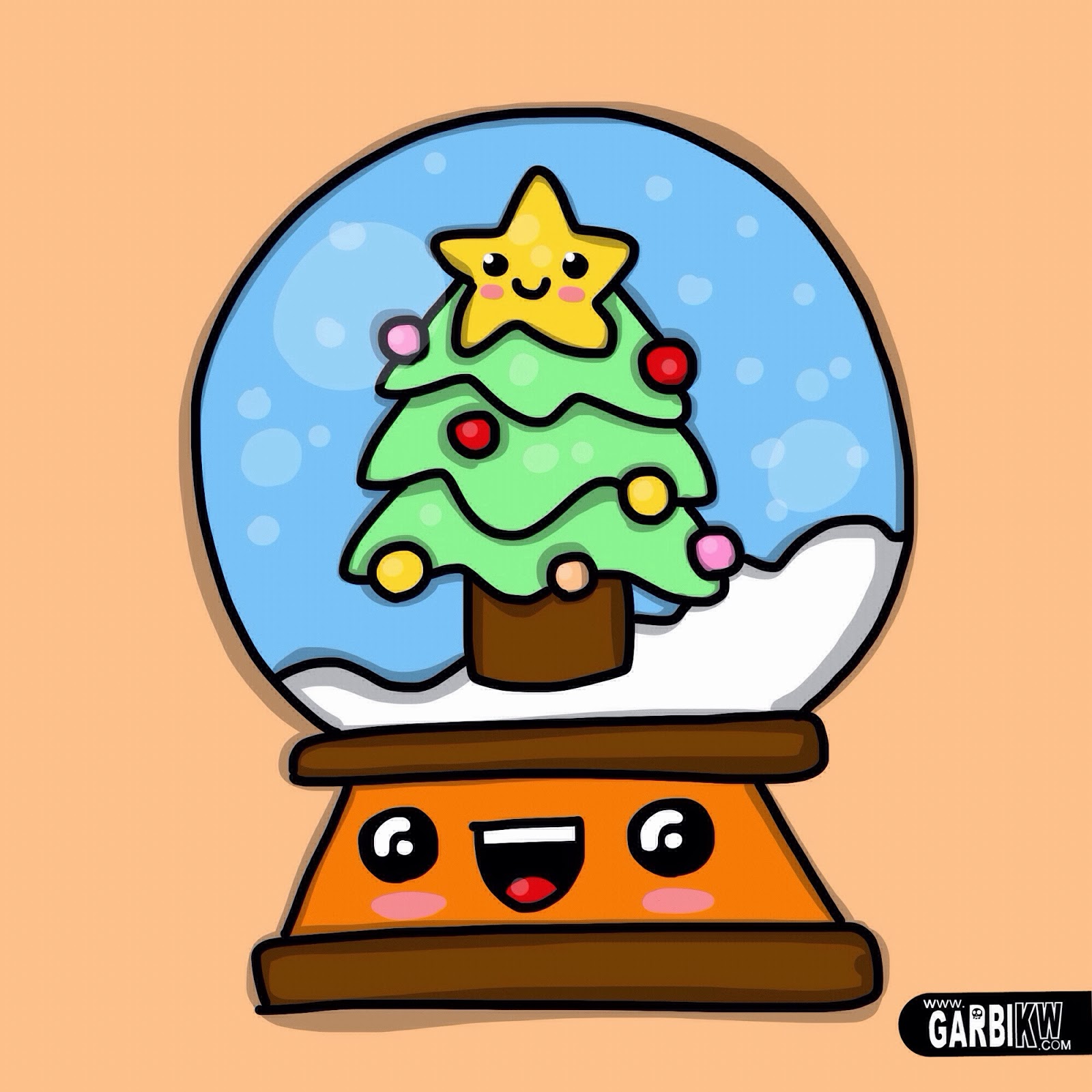 how to draw a christmas ball christmas style kawaii drawings by