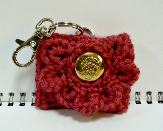 Nicely Created For You: Crochet Mini Coin Purse cum Key Chain 2.5 x 2 inches