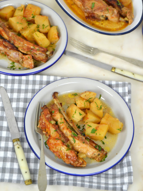 costillas con salsa barbacoa en olla lenta