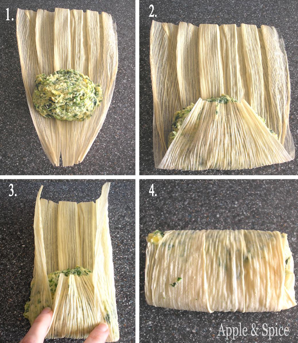 Apple & Spice Spinach & Sweet Corn Tamales