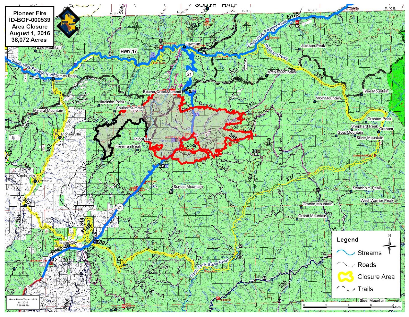 Idaho Fire Information Pioneer Fire Update