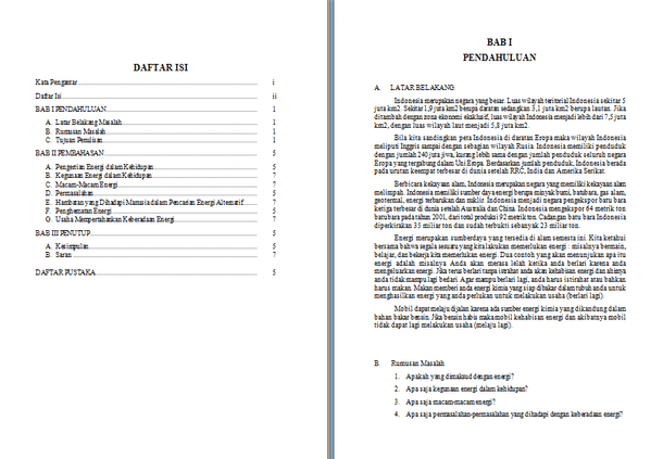 Contoh Makalah Tentang Energi Contoh Makalah Edukasi Baru