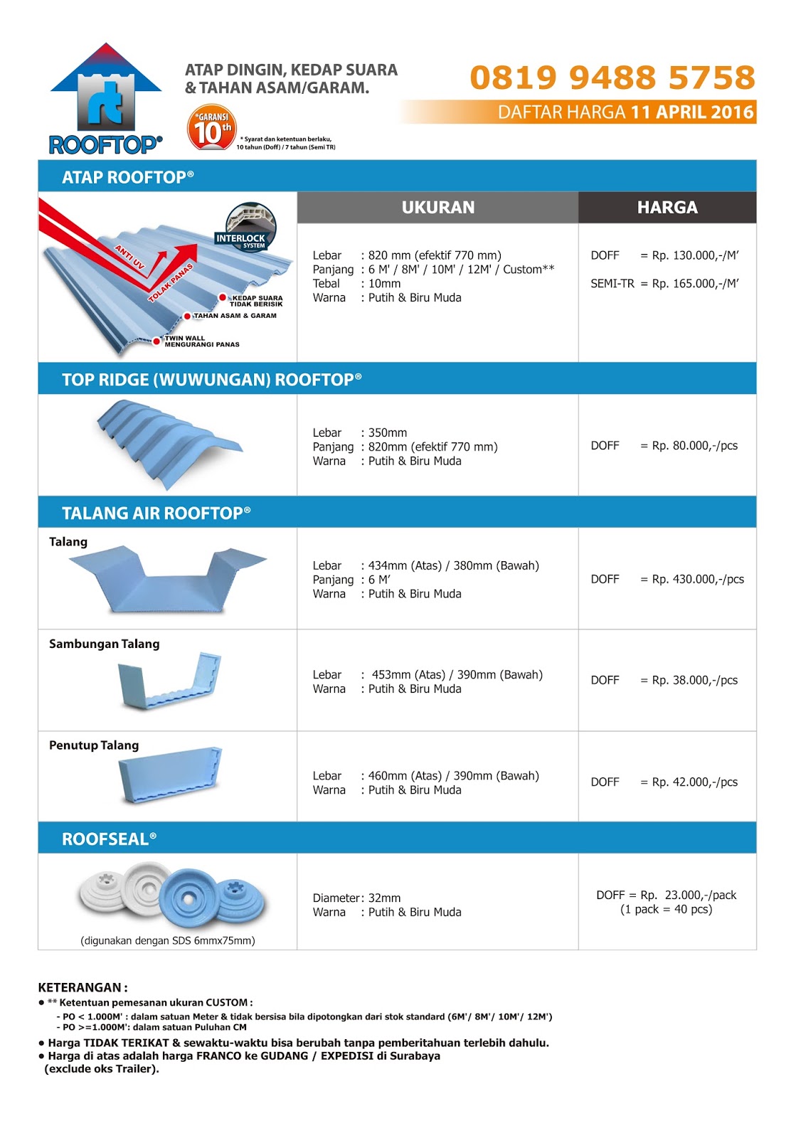 HARGA Distributor Atap Rooftop di Surabaya HARGA Distributor Atap Rooftop di Surabaya