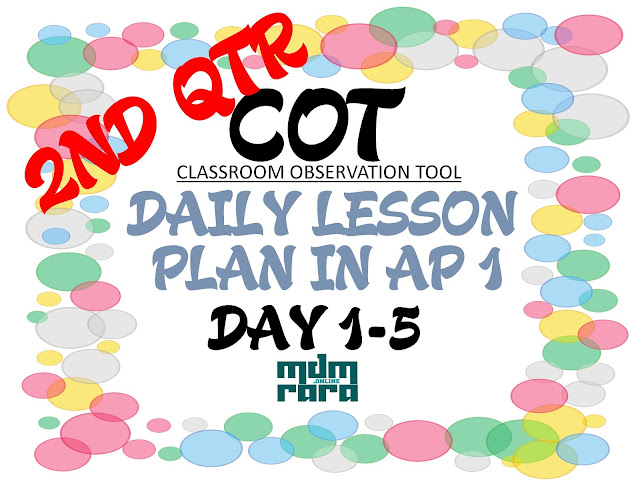 Cot Daily Lesson Plan In Ap 1 2nd Quarter From Day 1 To Day 5 Mdmrara