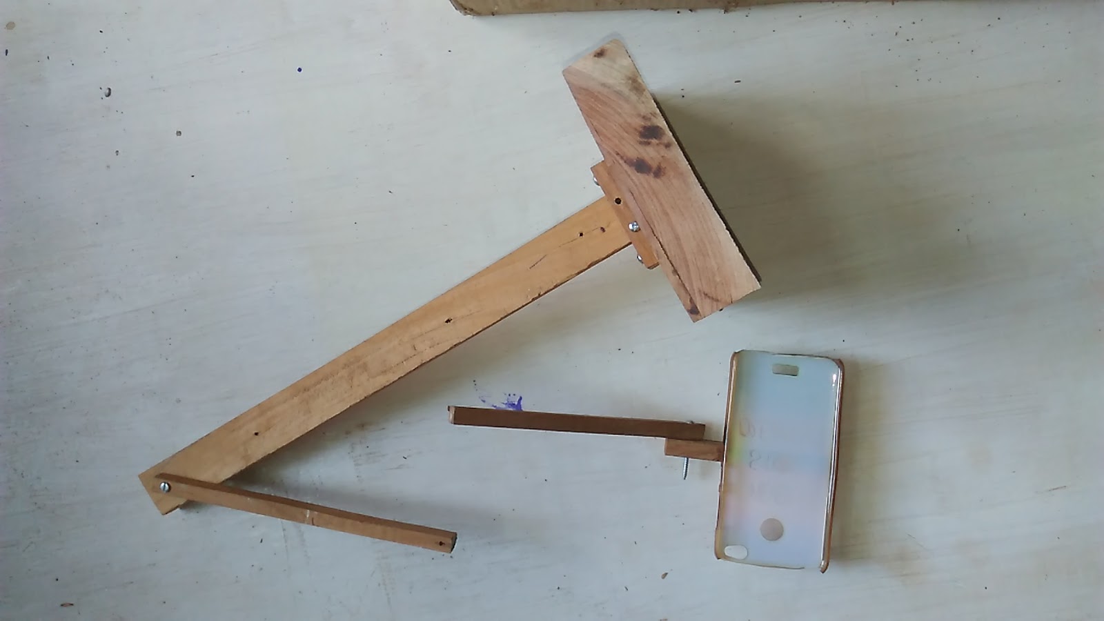 DIY wood stick mobile tripod making at home