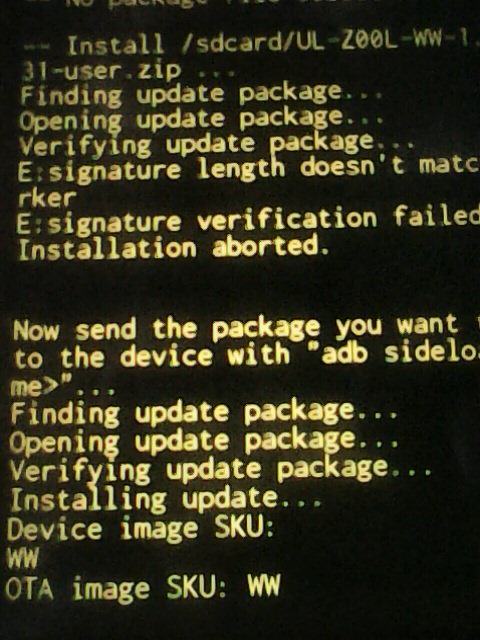 installing update to your device