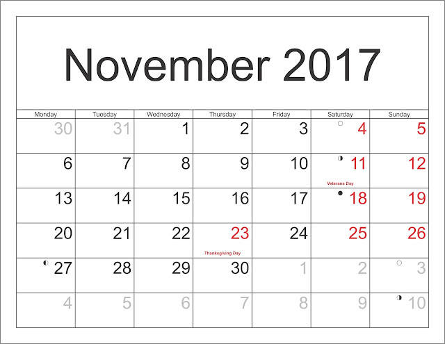November 2017 Calendar, November calendar 2017, November 2017 Printable calendar, November 2017 Calendar Printable, November 2017 Blank Calendar, November 2017 calendar with Holidays