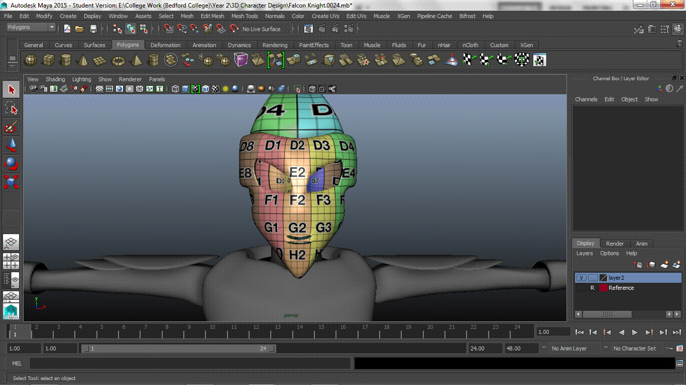 Year 2 Character Modelling: Character Modelling Part 4: UV texture