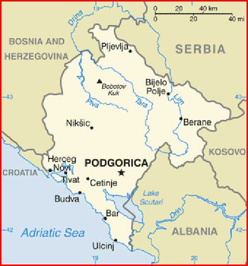 image: Montenegro Political Map