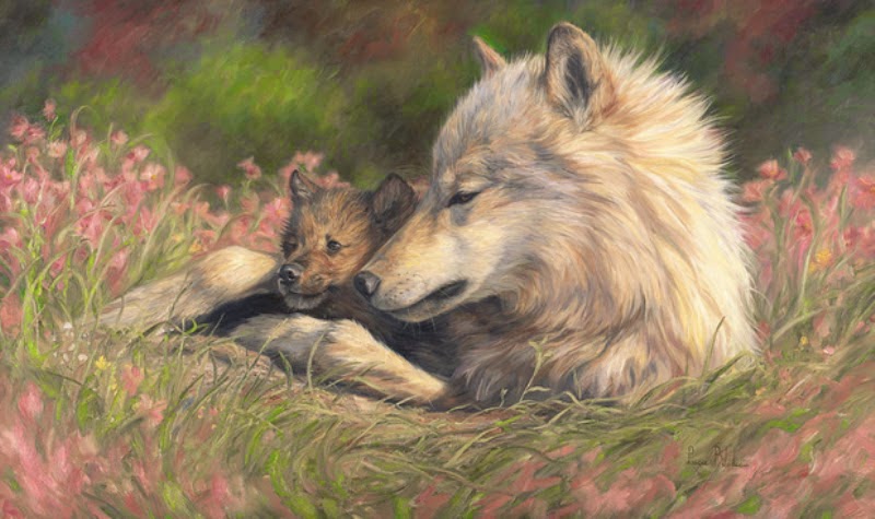 pinturas-realistas-de-lobos