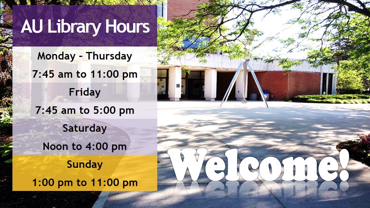 Archer Library News Library Hours Fall 2018