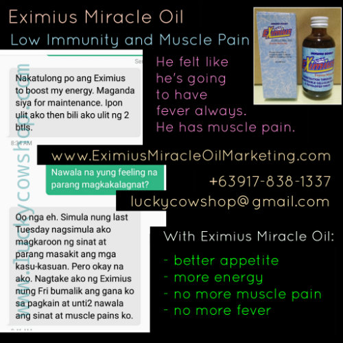 eximius oil immunity muscle pain