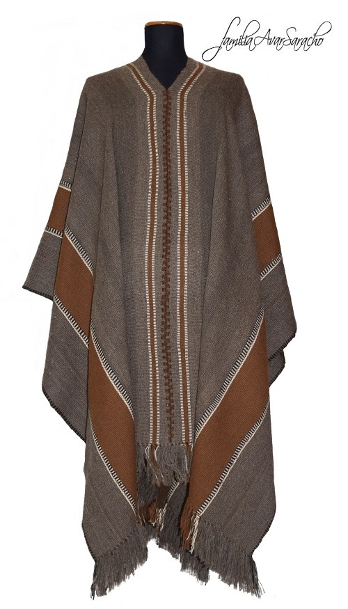 Poncho de llama Nº L032 "Familia Avar Saracho" - CONSULTE STOCK