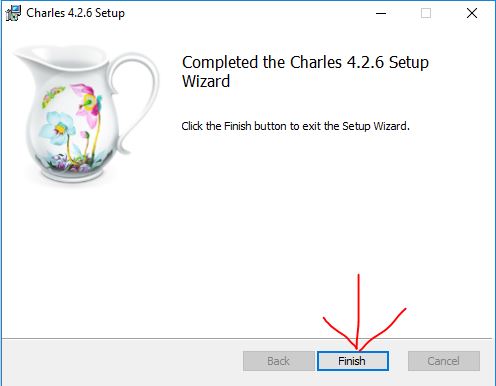 انهاء عملية تثبيت برنامج تشارلز 