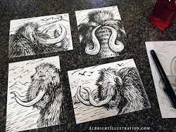 brush pen drawings drawing mammoth using albright brad paintingvalley ranging had