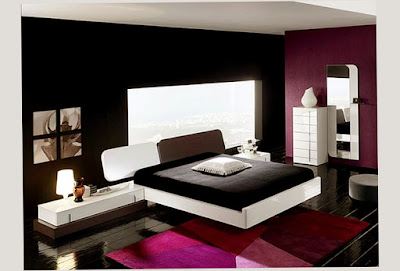 White and Black Color Design for Fun Young Adult Bedroom Ideas Elegant Style Photo