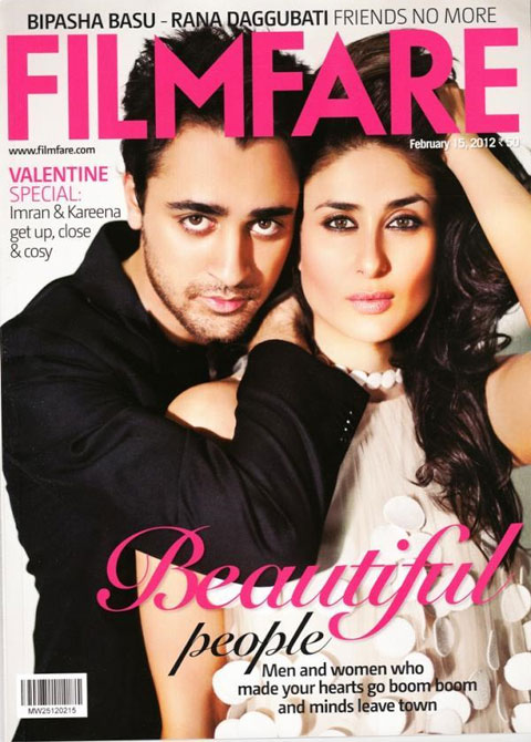 Kareena Kapoor with Imran Khan 2012 February launch Filmfare Magazine