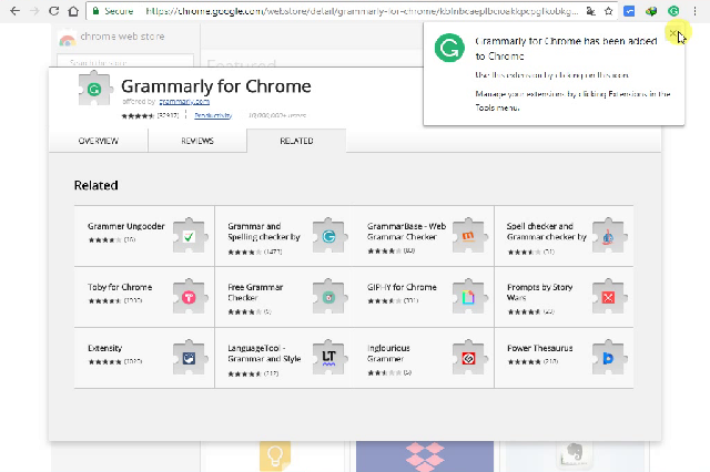 تحميل Grammarly for Chrome للتدقيق  الإملائي والنحوي علي فيسبواك وتويتر وجيميل وجميع مواقع الويب