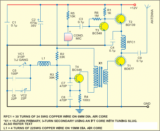 NTE Electronics Circuit: Simple Short-Wave Transmitter