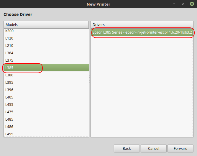 Install Printer Epson via Samba Windows Share