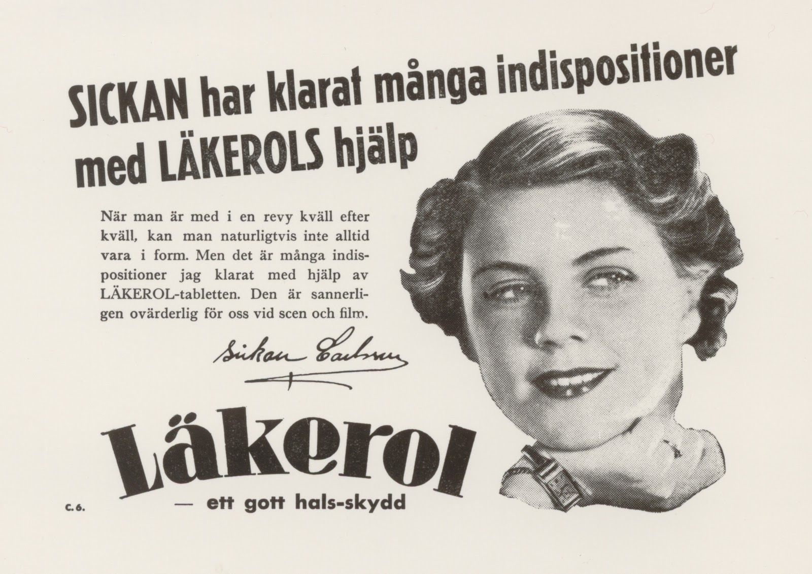 Samlingar När Sickan Carlsson gjorde reklam för Läkerol