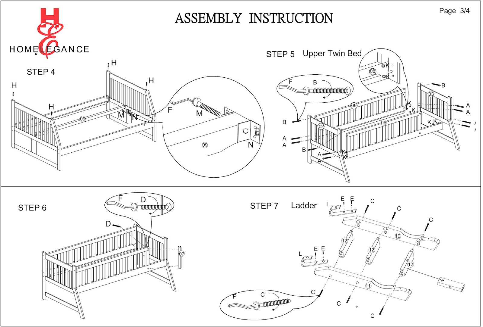 Homelegance Rowe B2018 Assembly Instructions Rowe Collection By Homelegance