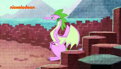 Flashback/imagination of Spike's mother against a rocky backdrop