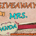 FIRST GIVEAWAY by MRS. PANDA.