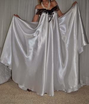 Natashas Secretbetweenus Lingerie: Snow White Liquid Satin Gown