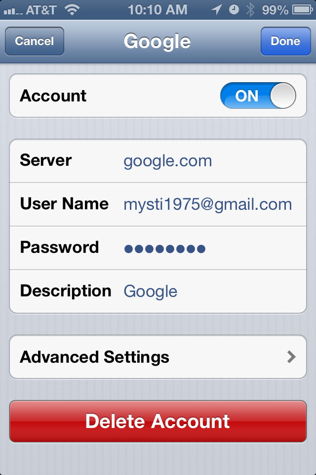 Yahoo carddav settings