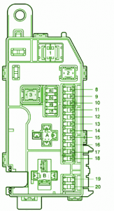 Fuse Box Toyota 2000 MR2 Spyder Engine Compartment Diagram