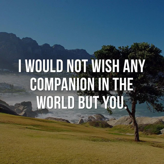 I would not wish any companion in the world but you. - Beautiful Inspirational Quotes