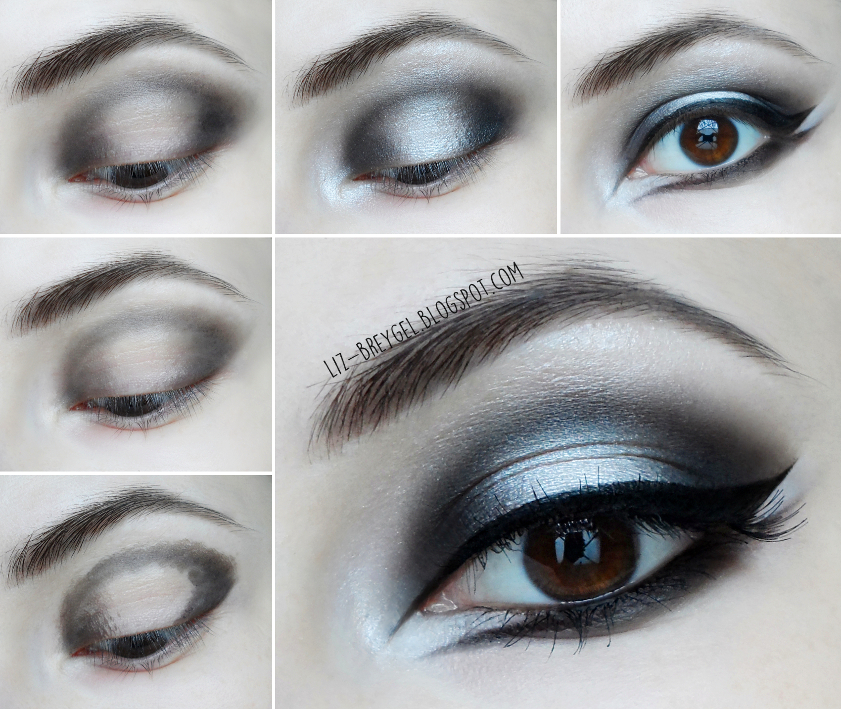 a close-up picture of an eye with dramatic Gothic makeup look