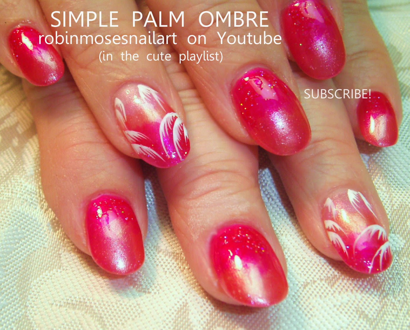 8. Pink and Green Tropical Nails with Palm Leaf Nail Art - wide 7