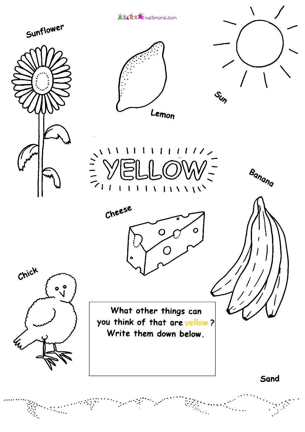 yellow things coloring pages - photo #43