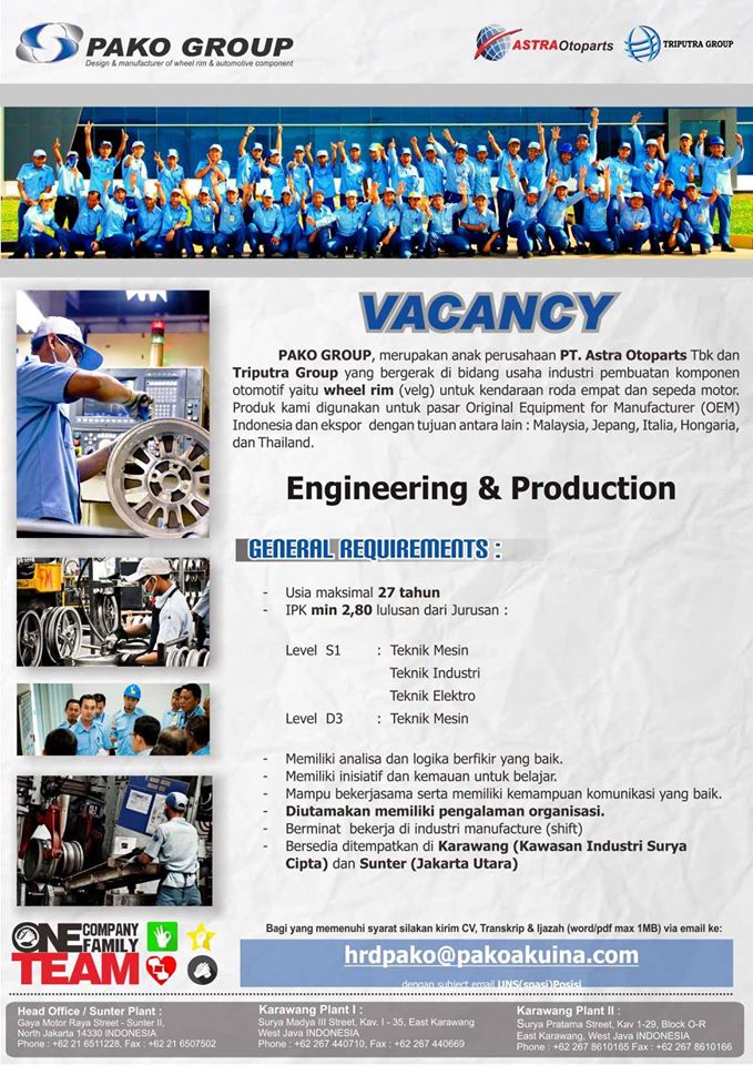 Lowongan Kerja Pako Group Blog Pak Pandani