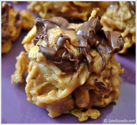 Jam Hands:  cookies to cornflake peanut butter Peanut Butter Clusters make how Cornflake