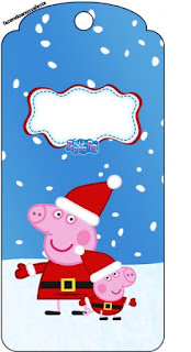 Peppa Pig en Navidad: Imprimibles para Fiestas Gratis. Para marcapáginas de Peppa Pig en Navidad.